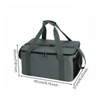 Waterproof Camping Cookware Organizer Oxford Cloth Camping Equipment Bag Mesh Pocket Cookware Storage Bag Zippered
