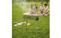 Freestanding Elevated Charcoal Grill Heavy-Duty Rectangular Barbecue Grill Compact Portable for Home Cooks, Campers, Backyard, Patio, Garden, Camping