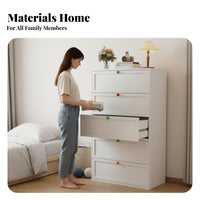Large Capacity 5-Drawer upright Chest effortless Sliding Drawers Storage Furniture Colorful Design Bedside Table Slim silhouette for Apartment Dwellers, Young Adults, Bedroom, Living Room, Small Spaces, Home Office