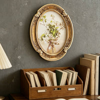 Oval Resin Photo Frame European Style Ornate Oval Frame Vintage Aesthetic Picture Holder