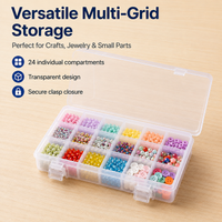 Large 12L Multi Compartment Storage Boxes with Lids, Clear Transparent Parts Organiser Box, Stackable for Garage, Craft