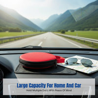 Car CD Case, Oxford Cloth CD Storage Bag, Large Capacity, Round Disc Holder, Portable for Car and Home