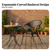 Long-Lasting Slatted Dining Armchair Sturdy Construction Slatted Metal Seat Weather Resistant Patio Chair Easy to Clean for Cafe Owners, Homeowners, Entertainers, Restaurant, Balcony, Backyard, Courtyard