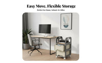 With casters Deskside backpack Holder Easy to Move Multi-Tier Rolling storage mobile unit Space Saving Storage Trolley Multifunctional for Students, educators, Kids, Classroom, Beside Desk, Study Room, Bedroom