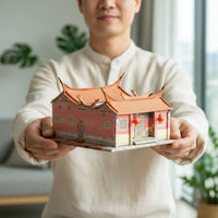 Souvenir Gift Swallowtail Roof Building Model Includes LED Lights Chinese Traditional House Model STEM Toy for Hobbyists, Teens