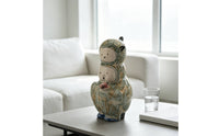 Ceramic Dinosaur Sculpture Abstract Dinosaur Figurine Textured Ceramic Monster Figurine for Shelf, Living Room, Entryway