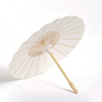 Traditional Paper Umbrella with Bamboo Frame White Blank Paper Umbrella Customizable Bamboo Sun Shade Unpainted for Artists