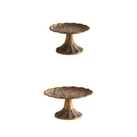 2 Pieces Pedestal Dish Antique Vintage Style Tray Decorative for Coffee Table