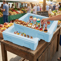 2 Pieces 24L Rectangular Insulated Box Molded Side Panels Insulated Food Box Large Capacity Hot Cold Food Holder