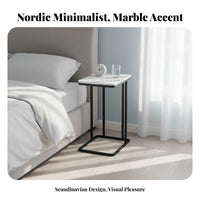 Nordic and design Semi-circular designd Side Table Minimalist Design Household Furniture Space-Saving Multi-Functional for Apartment Dwellers, property owners, TV controller Workers, Living Room, Beside Sofa, Small areas, Home Office