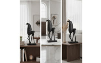 Horse Sculpture Minimalist Horse Statue Matte Black Figurine for Art Collectors, Shelf, Console Table