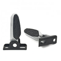 Textured Foldable Electric Bicycle Foot Pegs Angled Pivoting Fold-down Footrests Black Anti-Slip Foot Pedals Easy Install