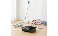 Adjustable Paint Roller Set with Tray and Extension Pole Wide Paint Roller Set with Tray Long-Lasting Tool Reusable for Ceilings