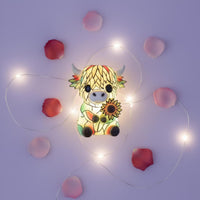 Cute Decor Highland Cow Night Light Gift Idea Colorful Cow Bedside Light for Bedroom