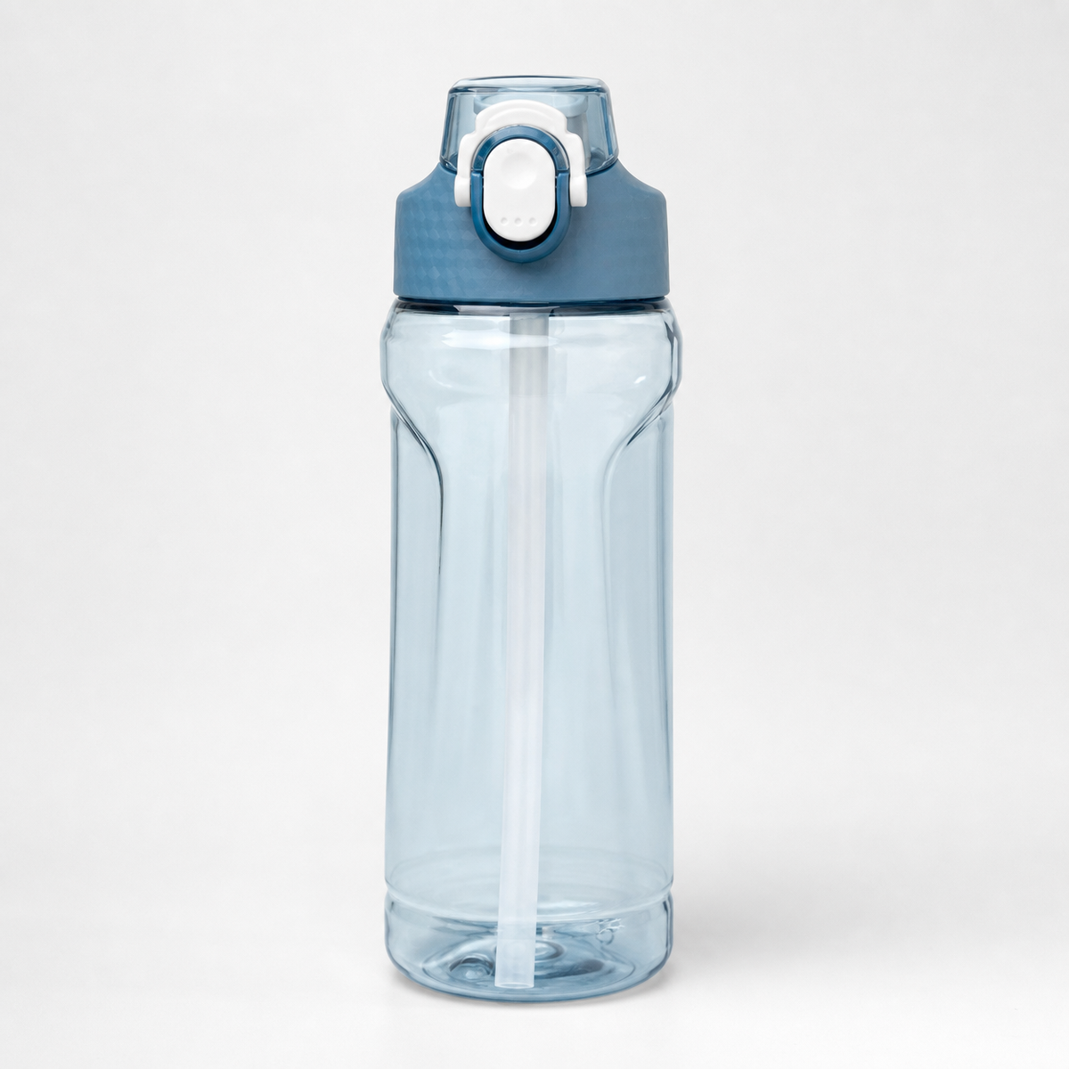Large Capacity Straw Water Bottle with Measurement Scale for Fitness and Travel