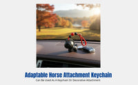 Ebony Horse Ornament, Black Horse Keychain, Handmade Car Hanging Decoration, Lucky Car Mirror Charm, Phone Bag Decoration
