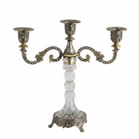 Crystal Pillar Candelabra Luxury Quality Vintage Candlestick Rhinestone Embellished Home Decoration for Holiday Events, Mantelpiece