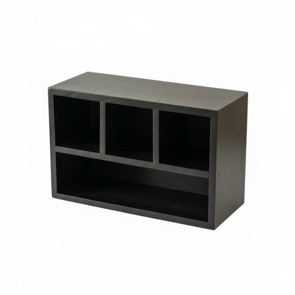 Wooden Compartment Box Retro Design Multi-Compartment Storage Tray Hand Polished Solid Wood Display Rack for Coffee Table, Vanity, Office