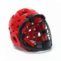 Taekwondo Headgear with Face Guard Thickened Padding Fighting Arts Helmet with Face Cage High-Strength Closure Karate Sparring Head Protector