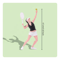 Scene Display Hand Painted Tennis Couple Tennis Mini Figures Tabletop Figure Set for Model Collectors, Hobbyists