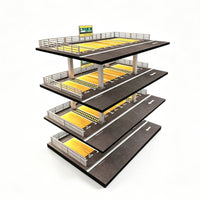 Parking Garage Model Realistic Car Display Scene Three-Dimensional Garage with Four Layers for Desk Decoration