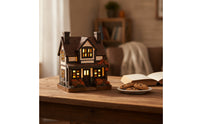 Vintage Light-up Pumpkin Cottage Halloween Lighted House with Pumpkins Miniature House with Warm Lights Autumn Pumpkin Cottage