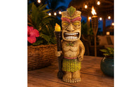 Inca Carved Figure Figurine Carved Details Solar Tiki Statue Resin Outdoor Decor