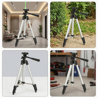 Stable Aluminum Alloy Tripod Extendable Telescopic Tripod Adjustable Photo Stand Sturdy for Surveyors, Builders, DIYers, Laser Leveling, Construction Sites, Home Renovation