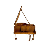 Piano Planter Rusted Piano-Shaped Planter Tabletop for Desk, Shelf