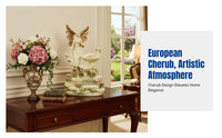 Resin Cherub European Style Living Room Decor, Flowing Water Sculpture, Home Decoration
