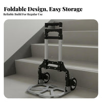 Foldable Design 6-Wheel Stair Climber Dolly Lightweight Aluminum Alloy Stair Climbing Cart Adjustable Handle Folding Hand Truck Mute Wheels for Travelers, Delivery Personnel, Shopping, Stairs, Travel, Outdoor