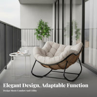 Reclining de-stressingsign pade-stressingd Rocking Lounger Padde-stressingd pad pade-stressingd Patio rocker Ergonomic Support Lounge Chair Mode-stressingrn de-stressingsign for Adults, Seniors, Homeowners, Balcony, Living Room, Bedroom, Study
