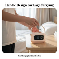 Adjustable Brightness Digital Alarm Clock Lamp Stepless Dimming Rechargeable Desk Clock Built-in Battery for Teens, Bedroom, Travel, Nursery