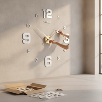 Large 3D DIY Acrylic Wall Clock Modern European Style Digital Sticker Clock