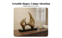 Luxury Accent Piece Modern Geometric Statue Artistic Gift Abstract Art Figurine Artisan-Made for Hotel Lobby, Living Room, Bookshelf