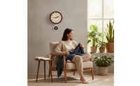 Wall Clock with Pendulum Decorative Pendulum Wall Clock Round Retro-Inspired for Homeowners, Living Room, Entryway