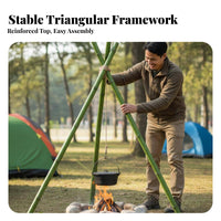 Lashed Pole Tripod Versatile Event Decoration Rustic Design Support Structure for Campers, DIY Enthusiasts, Outdoor, Camping, Weddings