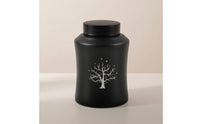 Urn with Tree of Life Pattern Long-Lasting Memorial Urn Vessel Cylindrical Decorative for Remembrance Altar, Home