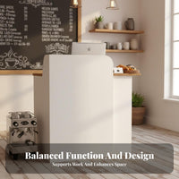 Space-Saving Small Checkout Counter Easy Assembly Boutique Checkout Stand Stable Structure Salon Front Desk Sturdy Construction for Business Owners, Receptionists, Retail Team, Cafe, Office, Medical Office, Lobby