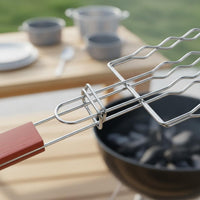 Frankfurter Grilling Basket Portable Hot Dog Grill Basket Lockable Design BBQ Frankfurter Holder for Campers, Outdoor, Camping, Picnic