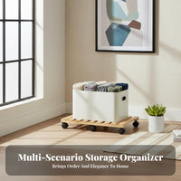 360° Rotating Wheels Mobile Base for Storage Box Effortless Gliding Computer Case Rolling Stand Heavy Duty Wooden Rolling Plant Stand Space Saving for Gardeners, Elderly, Office, Balcony, Patio