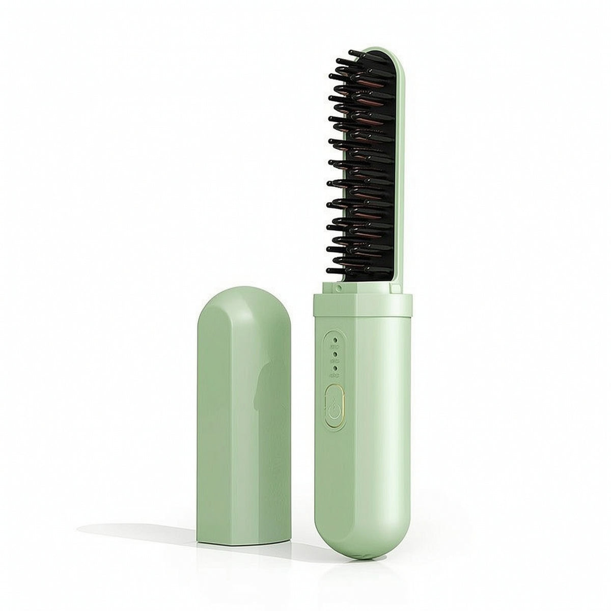 Type-C Charging Cordless Hair Straightener Brush Portable Hair Straightener Brush Compact Straightening Comb 3-Speed Temperature for Travelers
