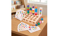 Shape Sorting Box with Lacing Strings Wooden Shape Sorter Lacing Toy Child-Led Stacking Toy Educational for Preschoolers