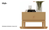 Minimalist Design Single-Drawer Cabinet with Open Shelf Modern design Nightstand Wabi-Sabi Aesthetic Bedside Table effortless Gliding Drawers for Interior Designers, Homeowners, Students, Apartment, Home Office