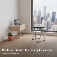 Foldable Design Backless Folding Stool self-latching Mechanism foldable Seat Lightweight Portable Furniture Space-Saving for Students, homeowners, Outdoor, Office, Indoor Use, on-the-& move