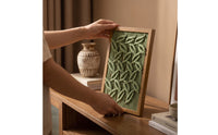 Cord Art with Wooden Frame Compact Framed Textile Art Rectangular Tabletop Decor for Entryway, Study