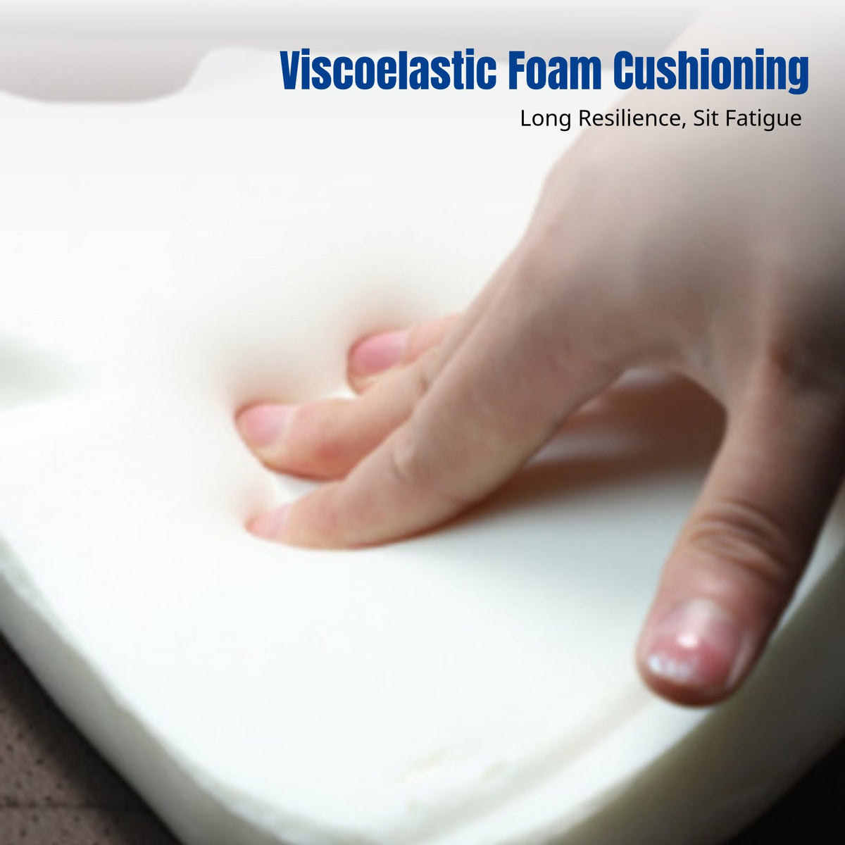 Car Support Pad, Viscoelastic Foam Seat Cushion, Ergonomic Backrest, Breathable, All-Season Universal