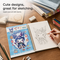 A4 Thickened Top-Bound Sketchbook for Students, Blank Drawing Pad with Aesthetic Design