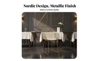 Golden Finish Upholstered Side Chair Nordic Design Wireframe wing-inspired Chair Modern Minimalist Seating Furniture Instagrammable design for Cafe Owners, Interior Designers, Young Adults, Restaurant, Dining Room, Reception Area, Home Office