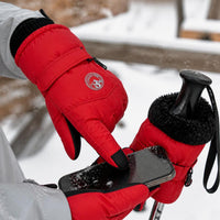 Men's Waterproof Thermal Ski Gloves with Anti-Loss Rope for Winter Sports